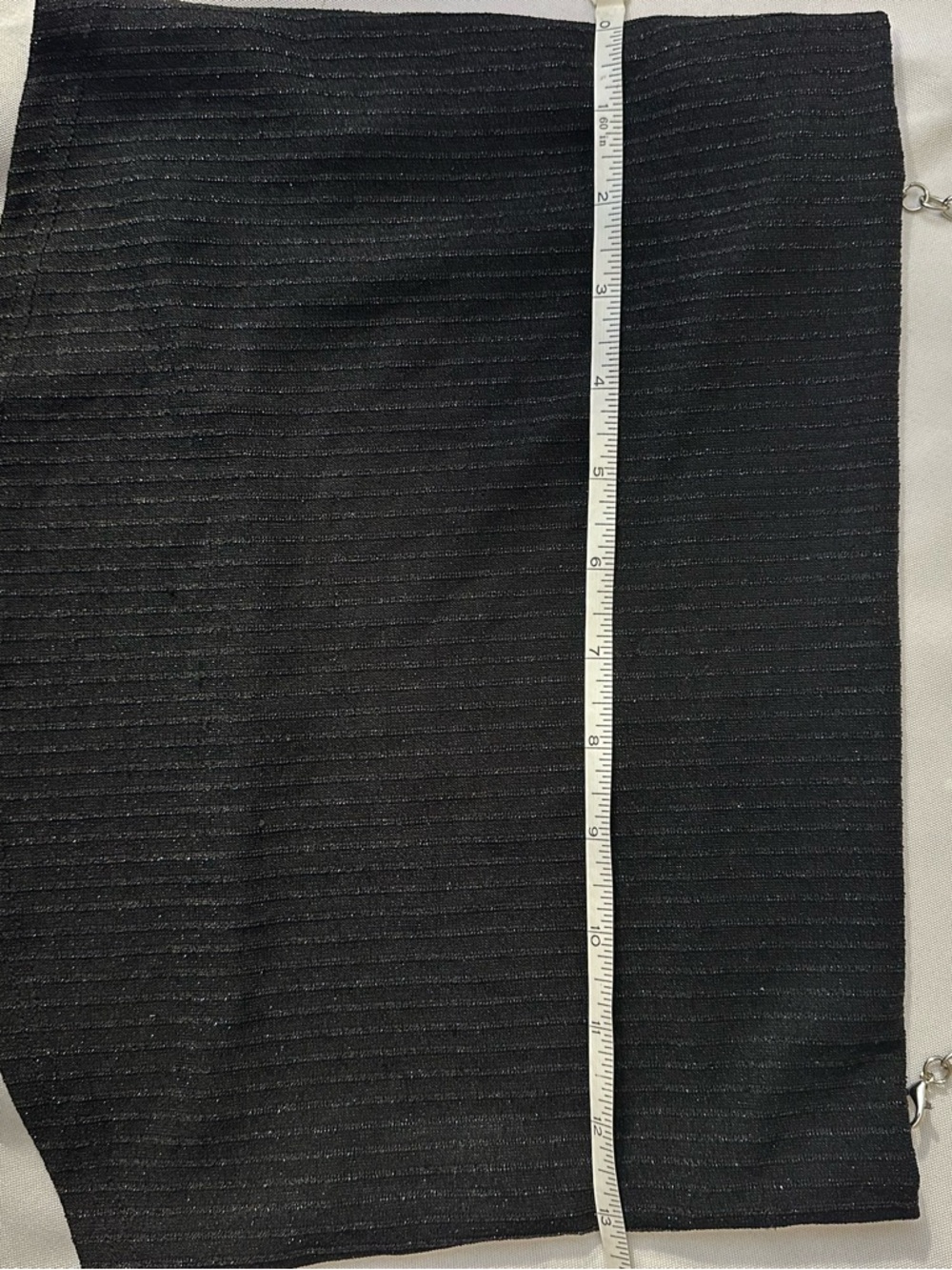 RoomMates Black Ribbed Glitter Bodycon Skirt with Chain Detail